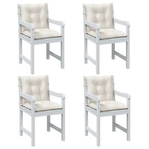 4 cojines para silla de espalda baja de tela melange crema 39,4 "x 19,7" x 2,8 "para comodidad de asiento - Product Image 1