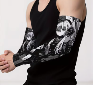 Mangas de brazo personalizadas para hombre con orificio para el pulgar, de seda helada, con transferencia por sublimación, UPF50+, para gaming y fitness - Product Image 4