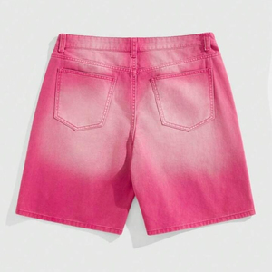 Shorts en jean décontractés pour hommes SHY SPORTS, sur mesure, style vintage, fermeture éclair, ourlet brut, tissu en coton respirant, séchage rapide, été - Product Image 2