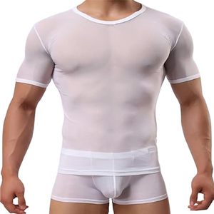 T-shirt en maille blanche tricoté respirant col rond coupe ajustée manches courtes pour la gym, chemises en résille, vente en gros OEM ODM - Product Image 1