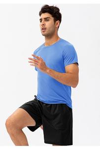 BlanqWear T-shirt formel à manches courtes et col rond pour homme, coupe classique, en molleton de soie/coton premium 280g, antibactérien, séchage rapide - Product Image 4