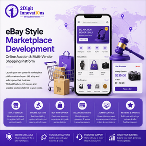 Services de développement de sites e-commerce de style eBay |   Plateforme d'enchères en ligne et de shopping multi-vendeurs - Product Image 1
