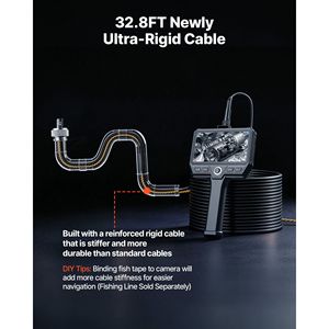 Nuovo Endoscopio Ultra Rigido con Cavo da 10m, Schermo IPS HD da 5 Pollici, 8+2 Luci, Borescopio Industriale 8X con Alta Luminosità - Product Image 3