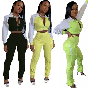 Wholesale Womens Winter Solid Short Long Tracksuit Clothing Custom Logo Jogger Pants And Hoodie Two-piece <b>Sets</b> - Product Image 2