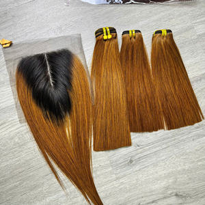 Extensiones de Cabello Humano Virgen Vietnamita de Primera Calidad, Color Degradado, Liso, con Cierre, Super Doble Trama, Envío Rápido - Product Image 2