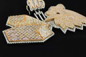 Pendentif personnalisé en moissanite 3D, bijoux hip-hop, pendentif en argent 925, pendentif lettres et chiffres sertis de pierres, designs uniques et personnalisés - Product Image 4