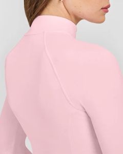 Chaqueta deportiva de cuello alto para mujer, estilo Lulu, ajustada, con cremallera completa, orificios para los pulgares, para correr, top de gimnasio que realza el contorno, ropa deportiva transpirable - Product Image 6