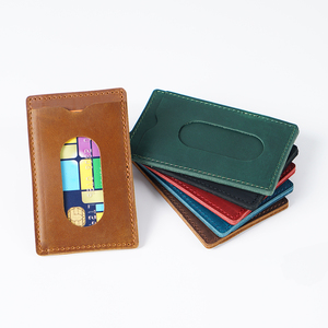 Cartera Minimalista de Cuero PU, Delgada, para Tarjetas, Menos de 2 Pulgadas, Sin Cierre, Marrón, de Viaje, Personalizable, Moderna, para Tarjetas de Crédito - Product Image 2