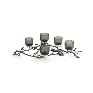 Porte-bougie en métal de luxe artisanal, rangement moderne, Noël, mariage, maison, bureau, organisation, Zahid Exports Inde - Product Image 4