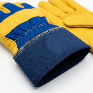 Guantes de Cuero de Vaca de Alta Resistencia, Resistentes a la Abrasión, con Forro de Tela de Algodón Perforada en la Parte Posterior, Puño de Seguridad Reforzado con Goma y Forro Polar - Product Image 6