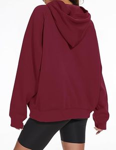 Women's Autumn Casual Zipper-Up Unlined Hoodie 100% Cotton Fleece Customizable High Quality Breathable Anti-Pilling Quick Dry - Product Image 3