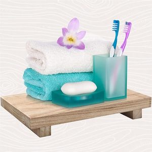 Support de Présentation en Bois Style Ferme pour Salle de Bain, Plateau Décoratif en Bois, Porte-Savon de Cuisine - Product Image 2