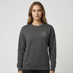 Sweat à col rond en molleton Design à manches longues Street Wear épais polaire surdimensionné épaule tombante luxe respirant hommes sweat - Product Image 1