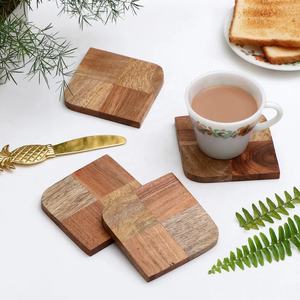 Sous-verres en noyer Sous-verres en bois d'acacia Sous-verres en bois d'acacia fabriqués à la main - Product Image 6