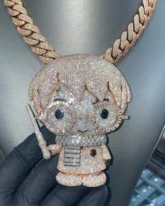 Colgante Personalizado de Personajes de Dibujos Animados Estilo Hiphop con Incrustaciones de Diamantes, 100% Aprobado por el Probador de Diamantes, Plata S925, Moissanita VVS - Product Image 3