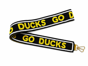 สายรัดกระเป๋า Go Ducks พร้อมข้อความสีเหลือง ดีไซน์ทันสมัยสำหรับกระเป๋า - Product Image 1