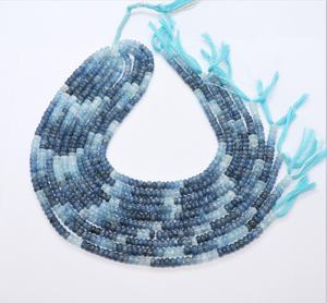 ลูกปัดมอสอะความารีนทรงรอนเดลล์เรียบขนาด 5-6 มม. สีมอสอะความารีนไล่เฉด ลูกปัดพลอยมอสอะความารีนธรรมชาติ - Product Image 6