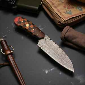 Cuchillo de Acero de Damasco de Alta Gama, el Mejor Diseño, Mango Personalizable, Cuchillo de Caza y Desollado Hecho a Mano con Funda Fina - Product Image 2