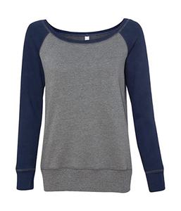 Bella Tri-blend éponge polaire Slouchy Wideneck Sweatshirts, gris chiné prix de gros Logo personnalisé - Product Image 4