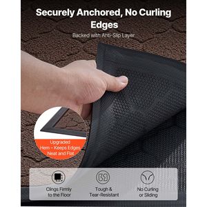 Alfombra de TPE marrón de 47x35 con estilo moderno, Felpudo con respaldo, Alfombra de entrada para interiores y exteriores de grado comercial para pasillo, resistente, lavable - Product Image 4