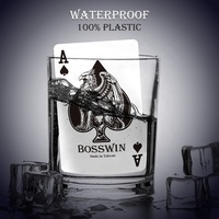 Cartes à Jouer en Plastique Double Deck BOSSWIN Finition Mate Index Standard 54 Cartes Taille Bridge 58x88mm Revêtement Unique Plastique Famille
