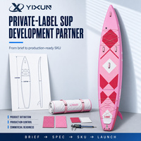 Planche de paddle gonflable personnalisable à marque privée, avec pointe pointue, pont antidérapant et renforts, idéale pour les femmes