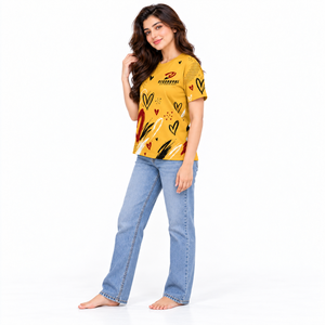 T-shirts imprimés pour femmes en tissu léger et doux, avec des motifs frais, pour un style décontracté au quotidien. - Product Image 3