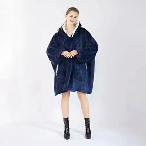 Couverture à capuche surdimensionnée en microfibre personnalisée, sweat-shirt Sherpa douillet et chaud, qualité supérieure avec manches longues - Product Image 4