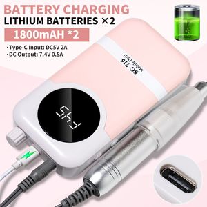 Machine à ongles professionnelle sans fil 45000 tr/min, rechargeable, batterie 1800 mAh, polisseuse de bureau, ensemble de manucure et pédicure électrique - Product Image 3