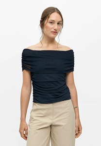 Haut court femme grande taille à épaules dénudées, manches chauve-souris, épaules tombantes, couleur unie, style streetwear d'été, personnalisable avec votre logo, forte demande, impact élevé - Product Image 4