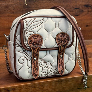 Manufacturer New Arrival Fashion Hand Tooled Genuine Quilted Leather Zipper Crossbody Bags Trendy Chain Shoulder Strap Handbags - Product Image 3