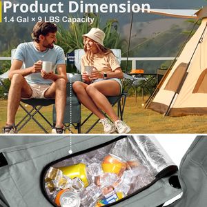 Sedia da Pesca Pieghevole a 2 Posti con Ombrellone Rimovibile e Design Portatile - Grigio - Product Image 3