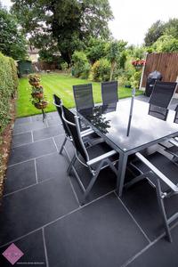 Pavés en blocs de grès naturel poli noir moderne pour usage extérieur - Product Image 5