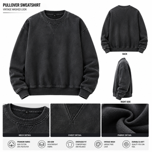 Sweat-shirt à col rond pour homme WARPRO, coupe classique, jaune uni, avec poche, pull décontracté, 100% coton, vêtements d'hiver - Product Image 3