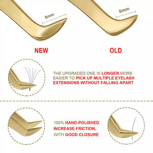 Pinzas para Cejas DANTRIC IMPLANTS con Punta Dorada, Juego de Pinzas de Precisión de Acero Inoxidable Duradero y de Lujo para Cejas - Product Image 4