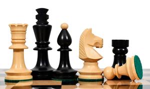 Pièces d'échecs du tournoi national roumain-hongrois reproduites, roi de 3,8 cm en bois d'ébène et de buis naturel, au meilleur prix - Product Image 4