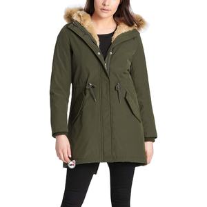 Femmes softshell fourrure imperméable à capuche sur mesure couleur unie fermeture éclair style blanc outwear veste respirant 100% polyester - Product Image 1