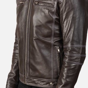 Bulk Wholesale Leather <b>Jacket</b> Men 2026 Custom Genuine Leather Outerwear OEM Biker Style Streetwear <b>jacket</b> for men - Product Image 5