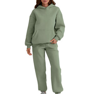 Plain Color Women Tracksuit Street Wear New Arrival Women Track Suit for Adult Custom Casual 100% Cotton Women Tracksuit - Product Image 6