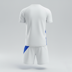 ชุดฟุตบอลแบบยูนิเซ็กซ์พร้อมกางเกงขาสั้น ชุดแข่งขันสองชิ้น ชุดฟุตบอลแห้งเร็ว ชุดกีฬา รับผลิตตามแบบ OEM - Product Image 2