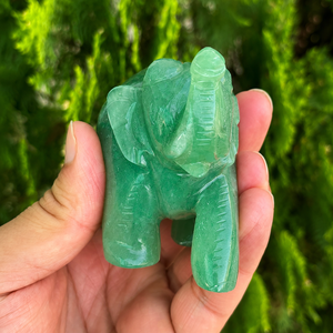 Hand-Carved Green Aventurine <b>Elephant</b> Figurine Trunk-Up Good Luck Crystal <b>Decor</b> Spiritual Home & Altar Gift - Product Image 3