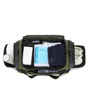 Sac de sport avec compartiment à chaussures en tissu Oxford, fermeture éclair, écologique, léger, vert et noir, pour l'exercice, le fitness, les voyages et la salle de sport - Product Image 1