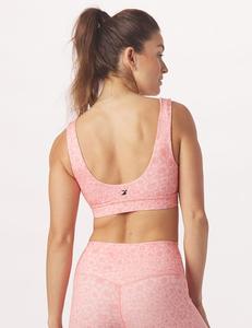 Sujetador deportivo con estampado de leopardo rosa para mujer, top acolchado sin costuras para entrenamiento, ropa deportiva para gimnasio - Product Image 3