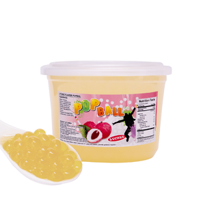 Ingrédients pour Bubble Tea à la boule de fruit éclatante de litchi 950g en pot en plastique - Product Image 1
