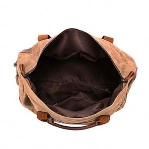 Bolsa de Viaje de Cuero Genuino para Hombre, de Lujo, con Forro de Poliéster, Acabado Crazy Horse, Cierre de Cremallera - Product Image 6