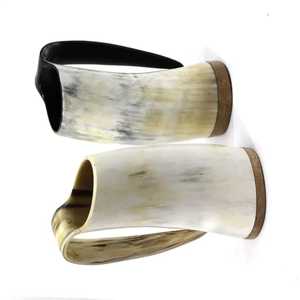 Handmade Polished Buffalo Horn Mug Modern Natural Shape Carved <b>Dragon</b> Design Durable <b>Art</b> Collectible - Product Image 3
