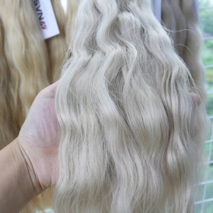 Extensiones de cabello a granel Producto de Venta caliente 2024 colores rubios ondulado natural de alta calidad Doble dibujado - Product Image 4