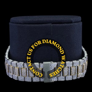 Reloj de Diseño Exclusivo con Cronógrafo, Esfera de Cristal, Oro Blanco, Completamente Adornado con Piedras, Estilo Hip Hop, Cuarzo, Fecha Automática, Moda, Negocios, Nuevo y Personalizado - Product Image 4