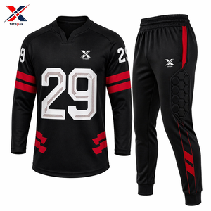 Uniforme de hockey sur glace unisexe personnalisé OEM, 100% polyester, antibactérien, séchage rapide, respirant, vêtements de performance sublimés, logo sur le devant - Product Image 2