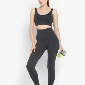 Ensemble de fitness pour femmes, soutien-gorge de sport extensible et leggings taille haute pour l'entraînement, le yoga, la course à pied et l'usage quotidien - Product Image 2